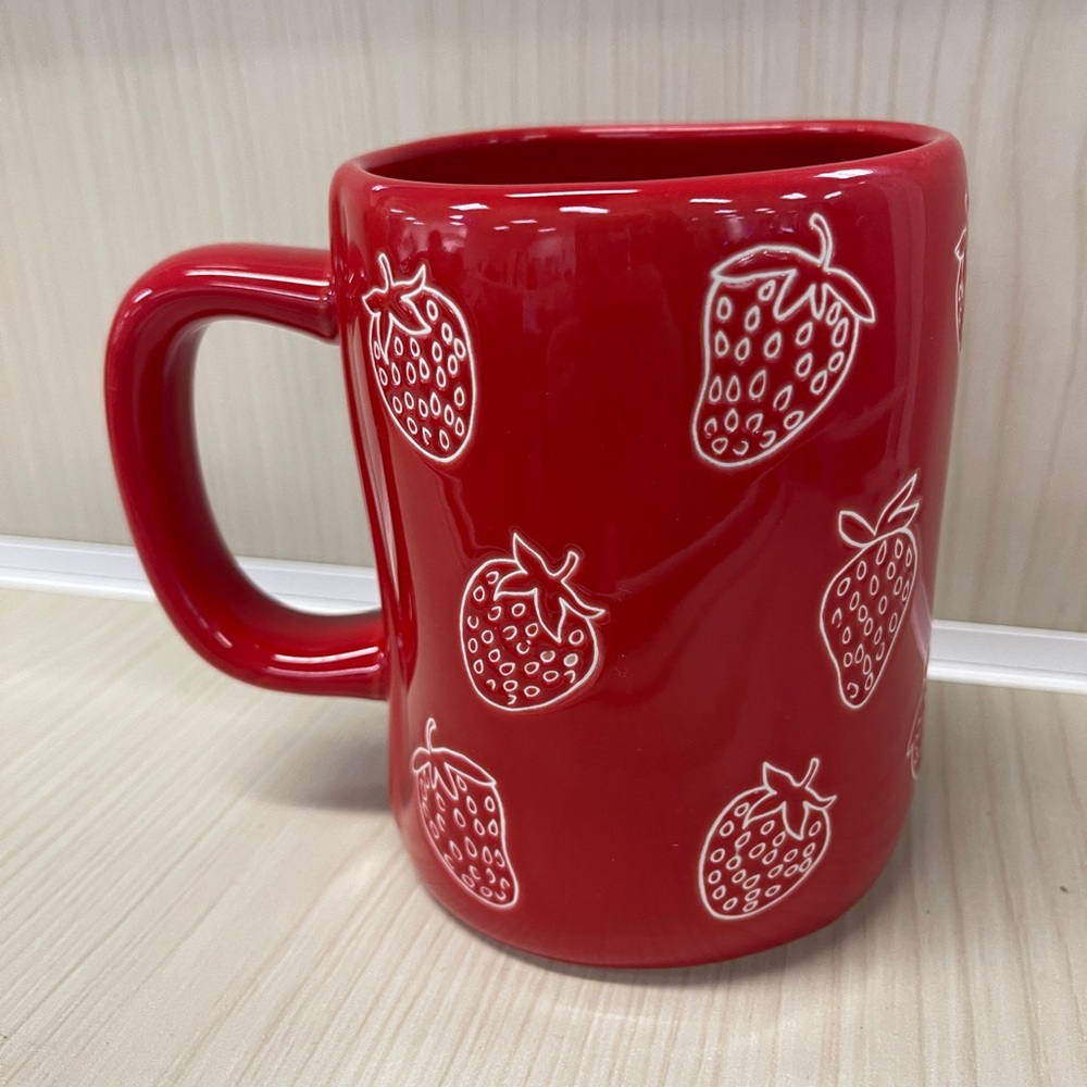 Rae Dunn Sweet Strawberry Red Ceramic Coffee Mug NEW
